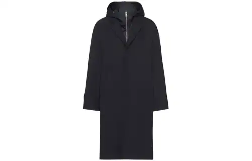 PRADA Coats Men's Black Hooded Moderate Straight Fit