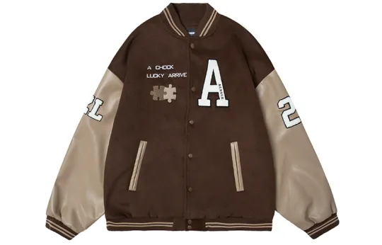 A Chock Baseball Jacket Unisex Coffee