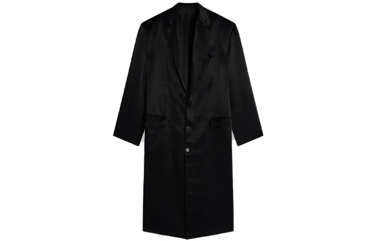 Balenciaga Coats Men's Black Suit Collar Moderate