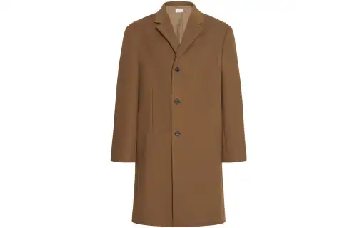 THE ROW Coats Men's Dark Camel Lapel Moderate