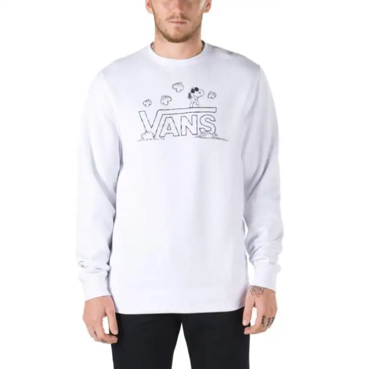 Vans Sweatshirts Men's White Crew Neck Moderate Regular