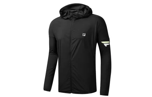 FILA Sun Protection Clothing Men's Black Hooded Moderate