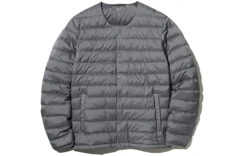UNIQLO Jackets Men's Mist Gray Crew Neck Thickened Other