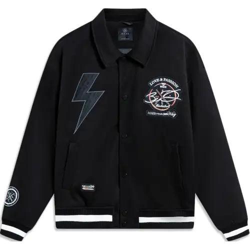 Li Ning, comfortable keep warm black jacket, loose fit