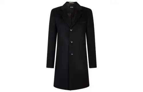 HUGO BOSS Woolen cashmere fitted black long-sleeve