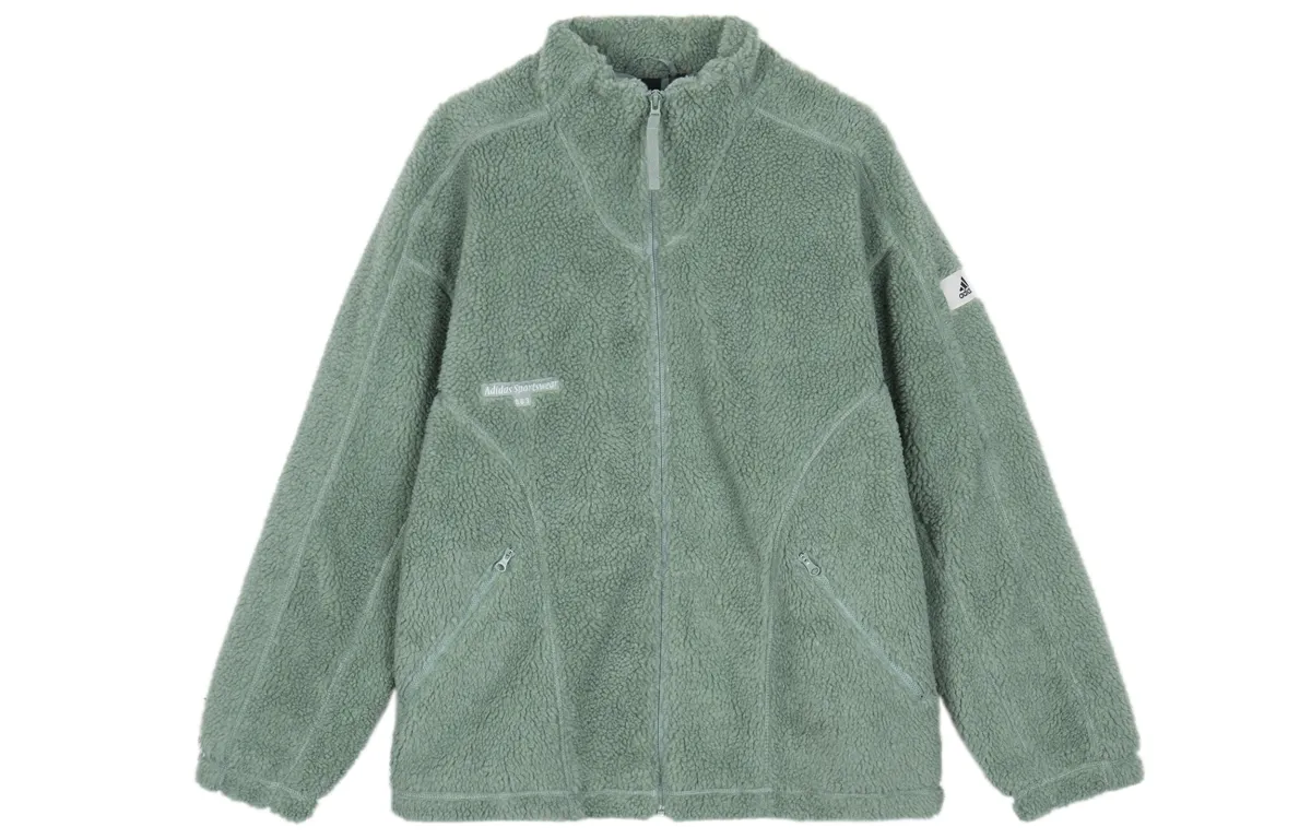 Adidas Lounge Jackets Unisex Dusty Green Stand Collar Moderate Other