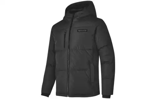 Skechers Sports Life Collection Down Jackets Men's Carbon Black Hooded Moderate