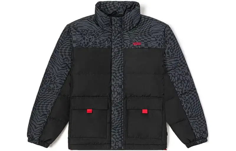 Vans Down Jackets Unisex Black Stand Collar Moderate