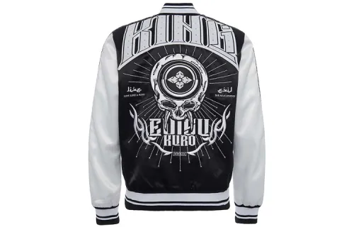 EVISU Baseball Jerseys Men's Black Baseball Collar Moderate