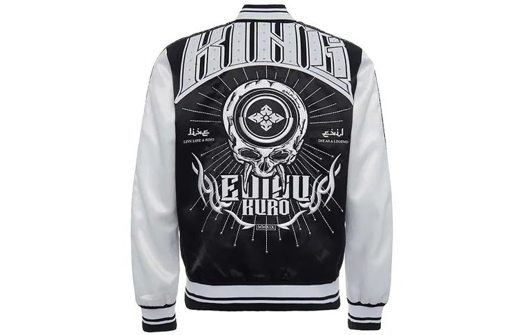 EVISU Baseball Jerseys Men's Black Baseball Collar Moderate
