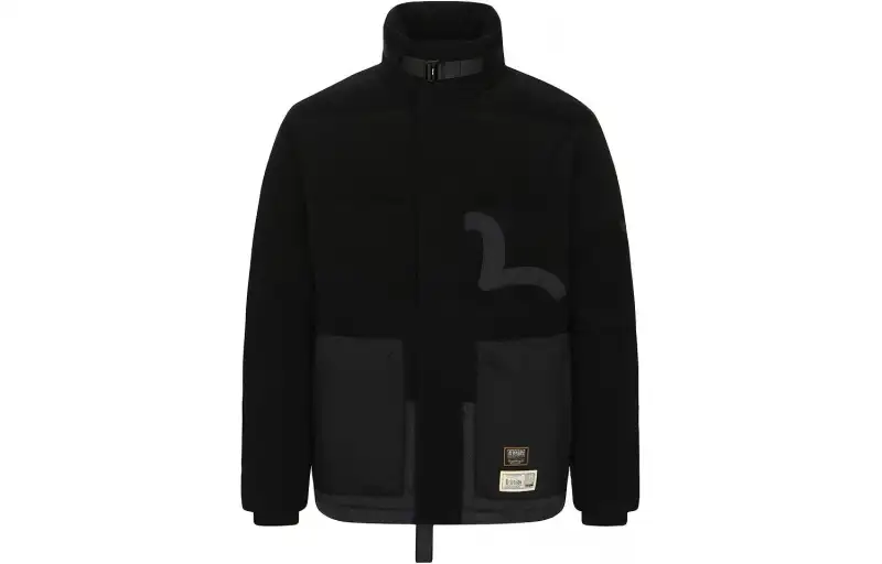 EVISU Down Jackets Men's Black Stand Collar Moderate Other