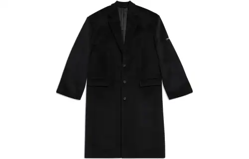 Balenciaga Coats Men's Black Lapel Moderate