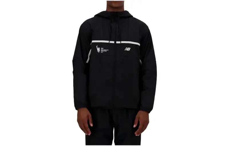 New Balance Jackets Men's Black Hooded Moderate Other