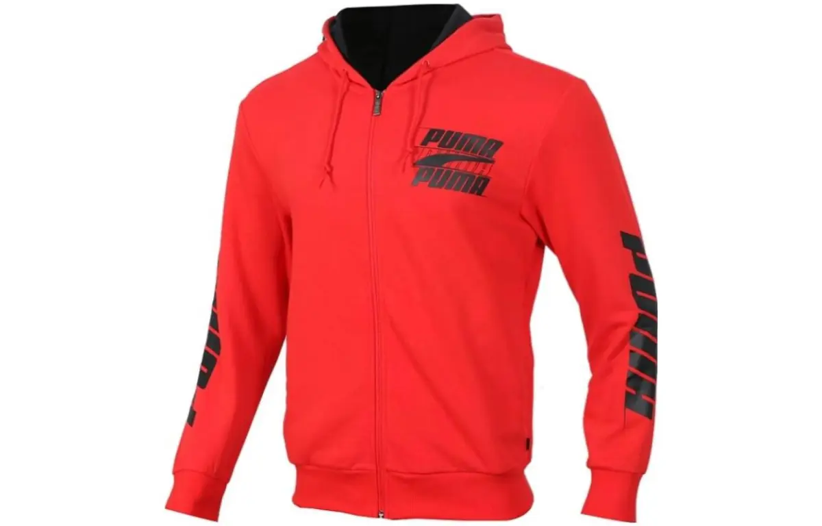 PUMA Jackets Men's Red Hooded Moderate Other