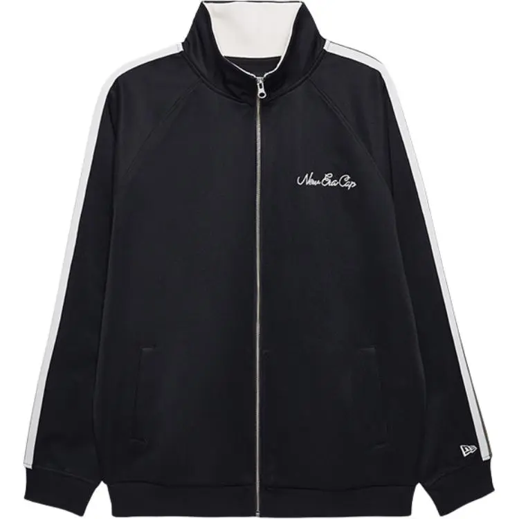 New Era Jackets Unisex Black Stand Collar Moderate Straight Fit