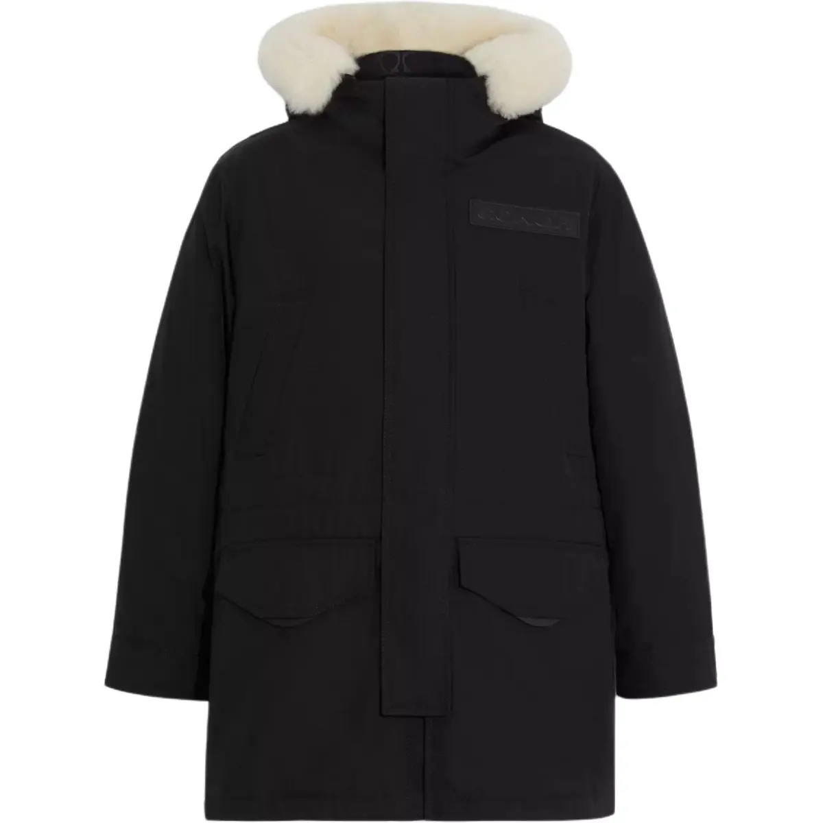 COACH Coats Men's Black Detachable Hood Moderate Straight Fit