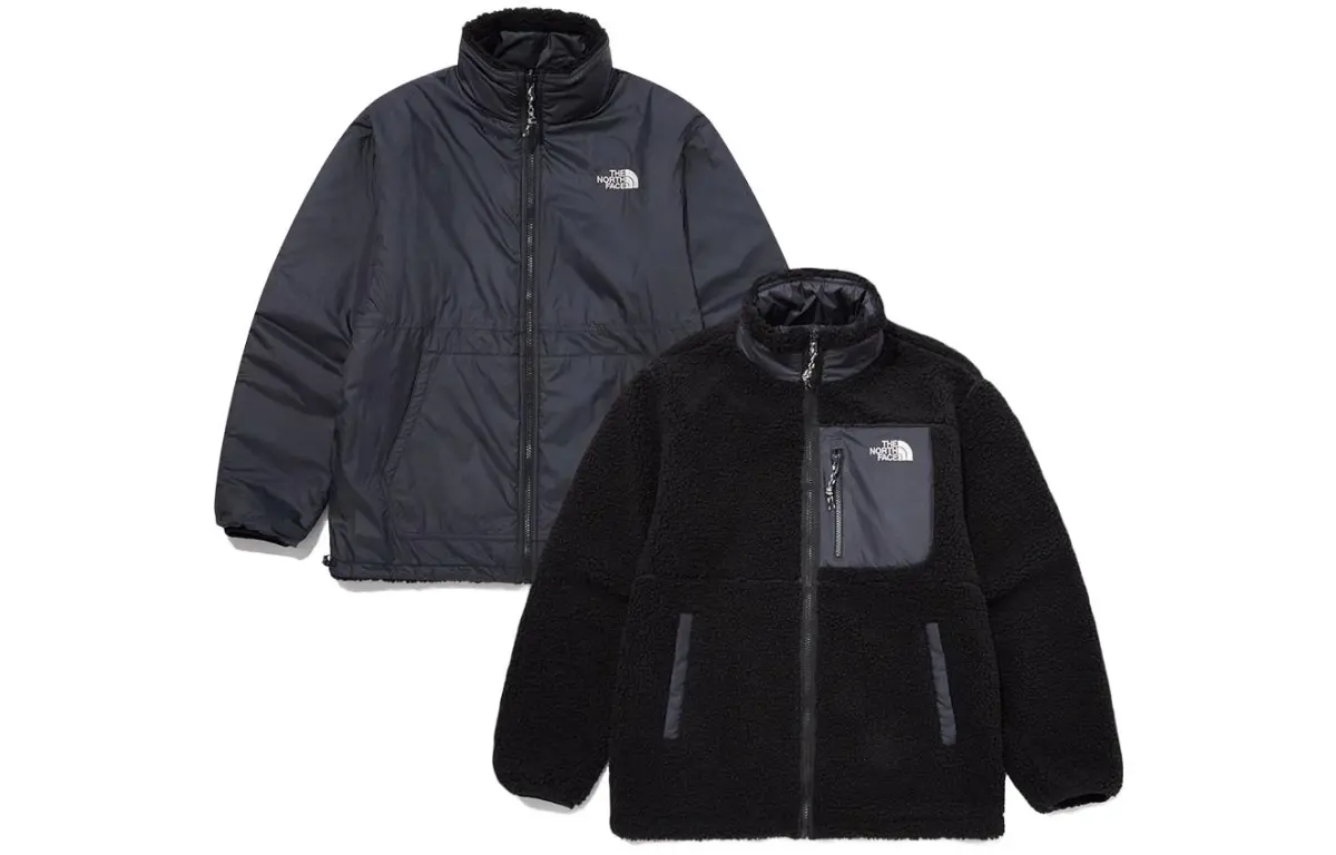 THE NORTH FACE Jackets Unisex Black Stand Collar Moderate Straight Fit
