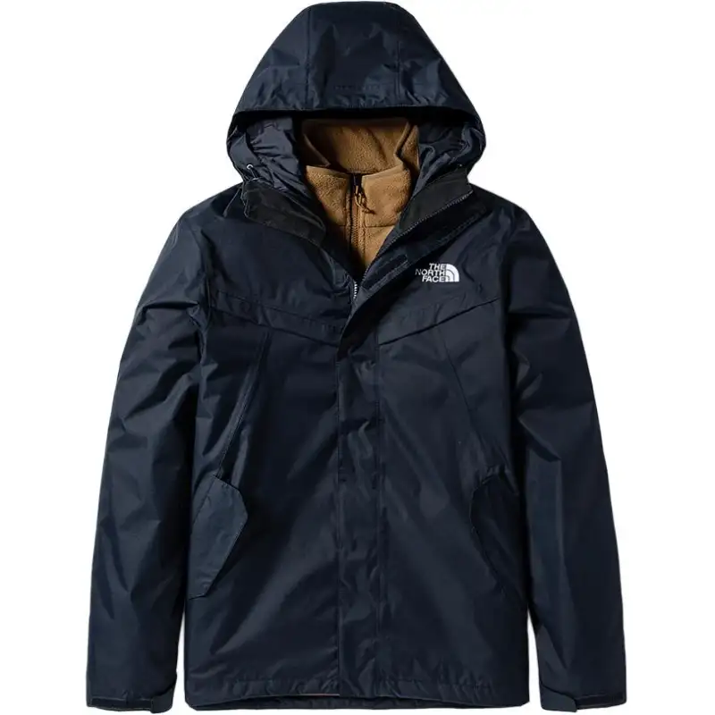 THE NORTH FACE Hiking Waterproof Abrasion Resistant Thermal Moisture Wicking Windbreaker Jacket Men's Blue/Khaki