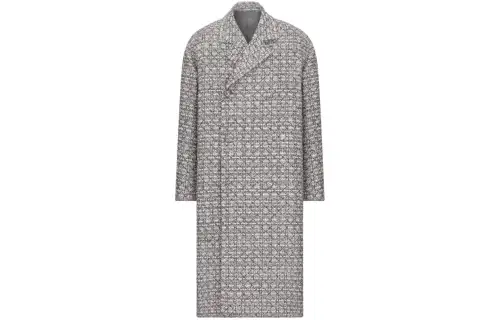 DIOR Long Cannage Coat Men's Gray
