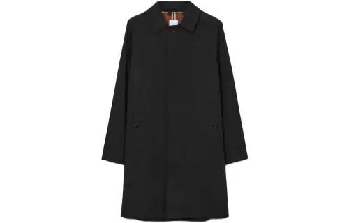 Burberry Coats Men's Black Lapel Moderate Straight Fit