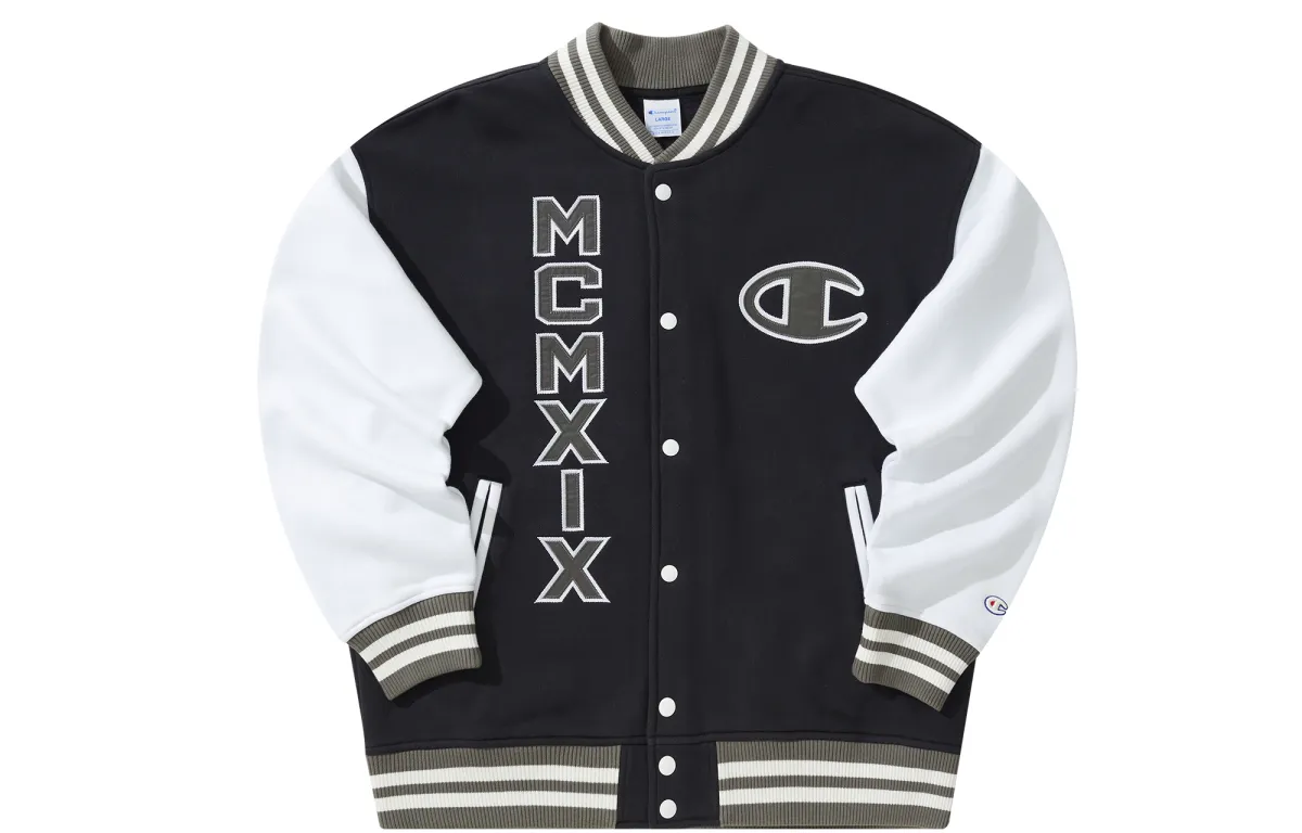Champion Action Style Collection, Champion Letter Fleece Lined Jacket Sports Baseball Jacket Japan Version Unisex
