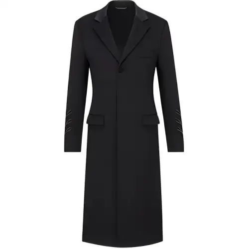 DIOR Quarterly New Products Coats Men's Black Suit Collar Moderate Straight Fit