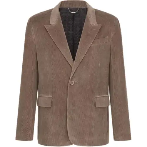 DIOR Beige Cotton And Cashmere Corduroy Business Suit Coat Men's Brown