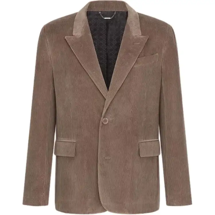 DIOR Beige Cotton And Cashmere Corduroy Business Suit Coat Men's Brown