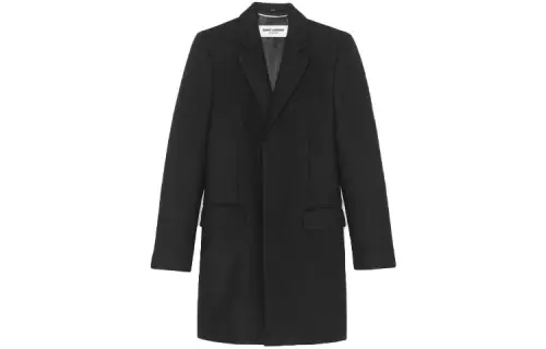 SAINT LAURENT Coats Men's Black Suit Collar Moderate