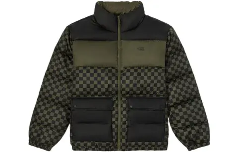 Vans Down Jacket Unisex Green Checkerboard