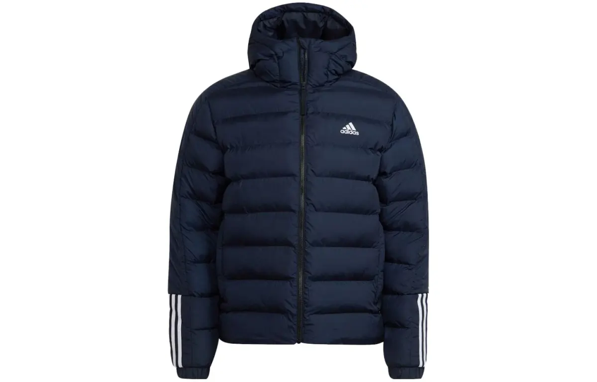 Adidas Jackets Men's Marine Blue Hooded Thickened Other