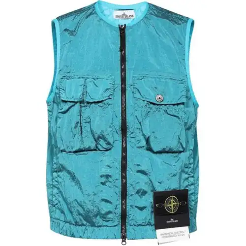 STONE ISLAND Vests Unisex Blue Crew Neck Moderate Other