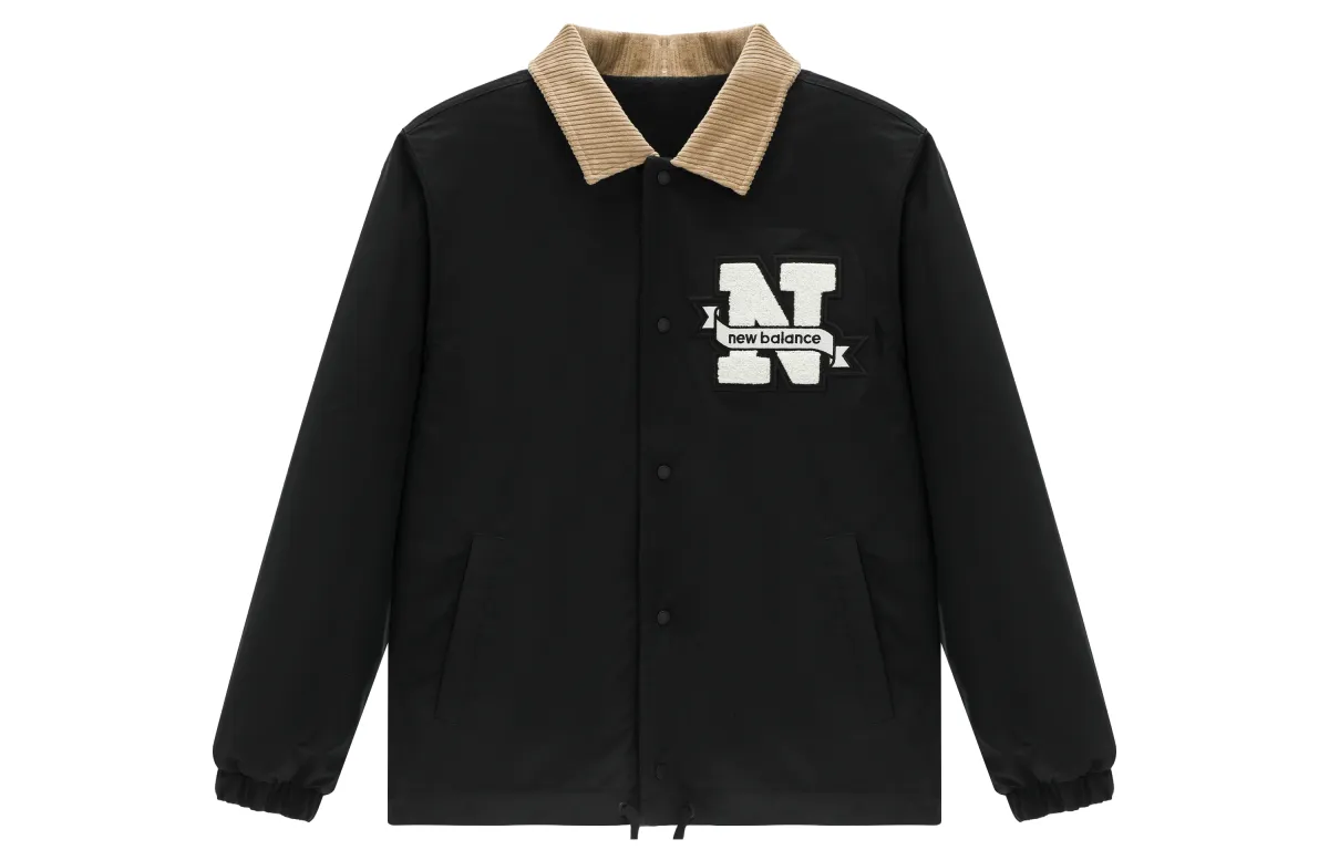 New Balance Velvet Jackets Men's Black Lapel Moderate