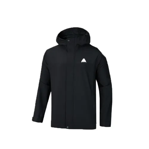 Anta Waterproof, Windproof, And Breathable Windbreaker Jacket Men's Black