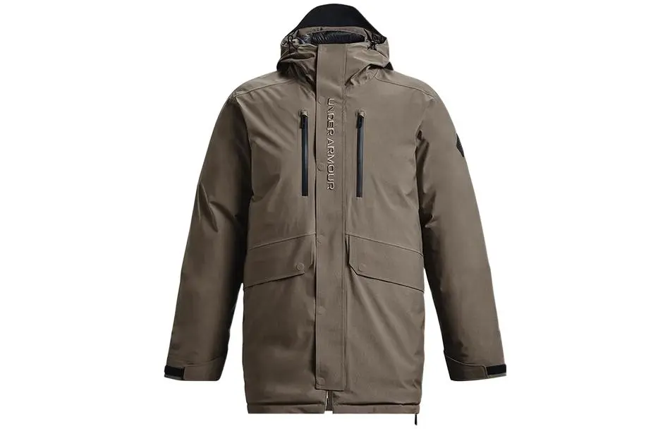 Under Armour Storm Down Jackets Men's Brown Hooded Moderate Straight Fit