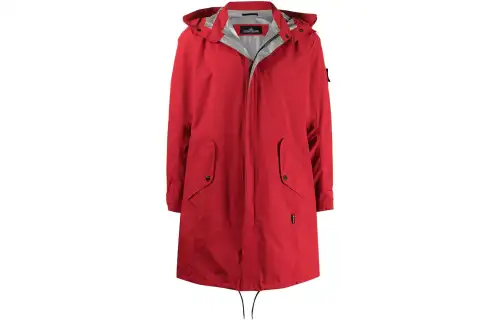 STONE ISLAND Coats Men's Red Detachable Hood Thin