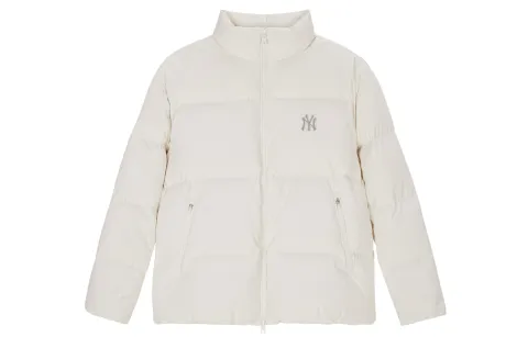 MLB New York Yankees Down Jackets Unisex Cream Stand Collar Moderate