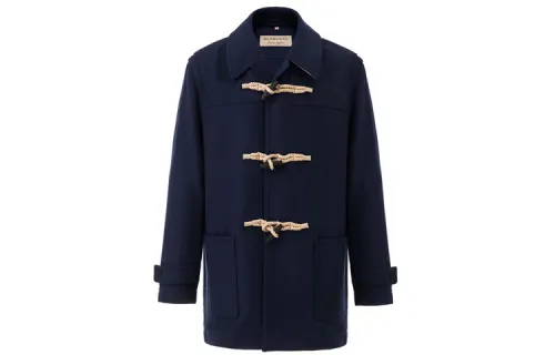 Burberry Coats Men's Dark Blue Lapel Moderate Straight Fit