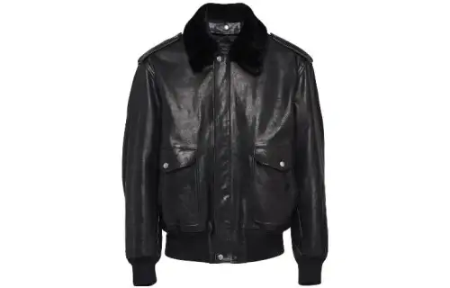 PRADA Removable Collar Leather Jacket