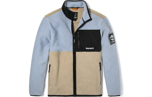 Timberland Velvet Jackets Men's Blue Mud Stand Collar Thickened