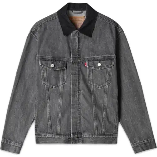 Retro denim long-sleeve with zipper, jacket, oversize