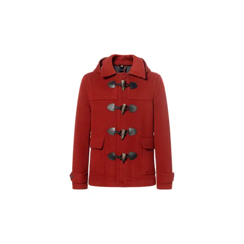 Burberry Coats Men's Red Detachable Hood Moderate