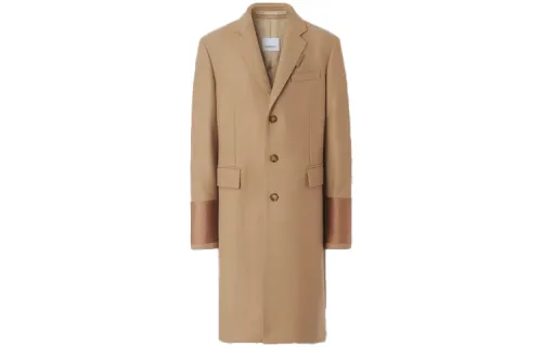 Burberry Coats Men's Camel Lapel Moderate