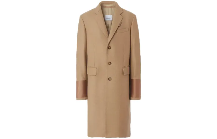 Burberry Coats Men's Camel Lapel Moderate