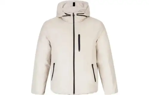 Under Armour Down Jackets Men's Ecru Hooded Moderate Other