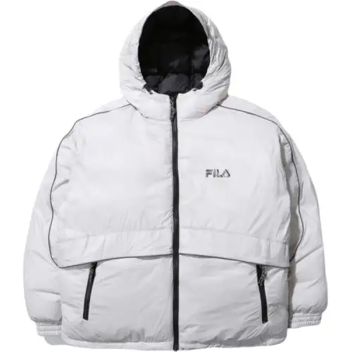 FILA Down Jackets Unisex White Hooded Moderate
