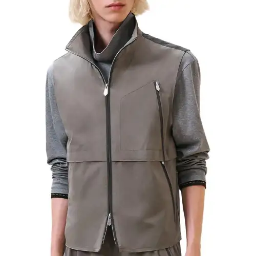 HERMES Vests Men's Gray Moderate