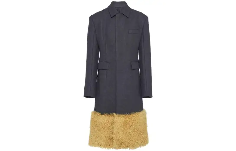 PRADA Coats Men's Coal Gray Thickened
