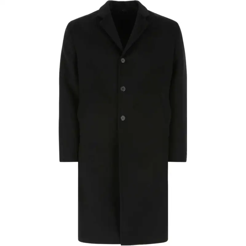 PRADA Coats Men's Navy Blue Suit Collar Moderate Straight Fit