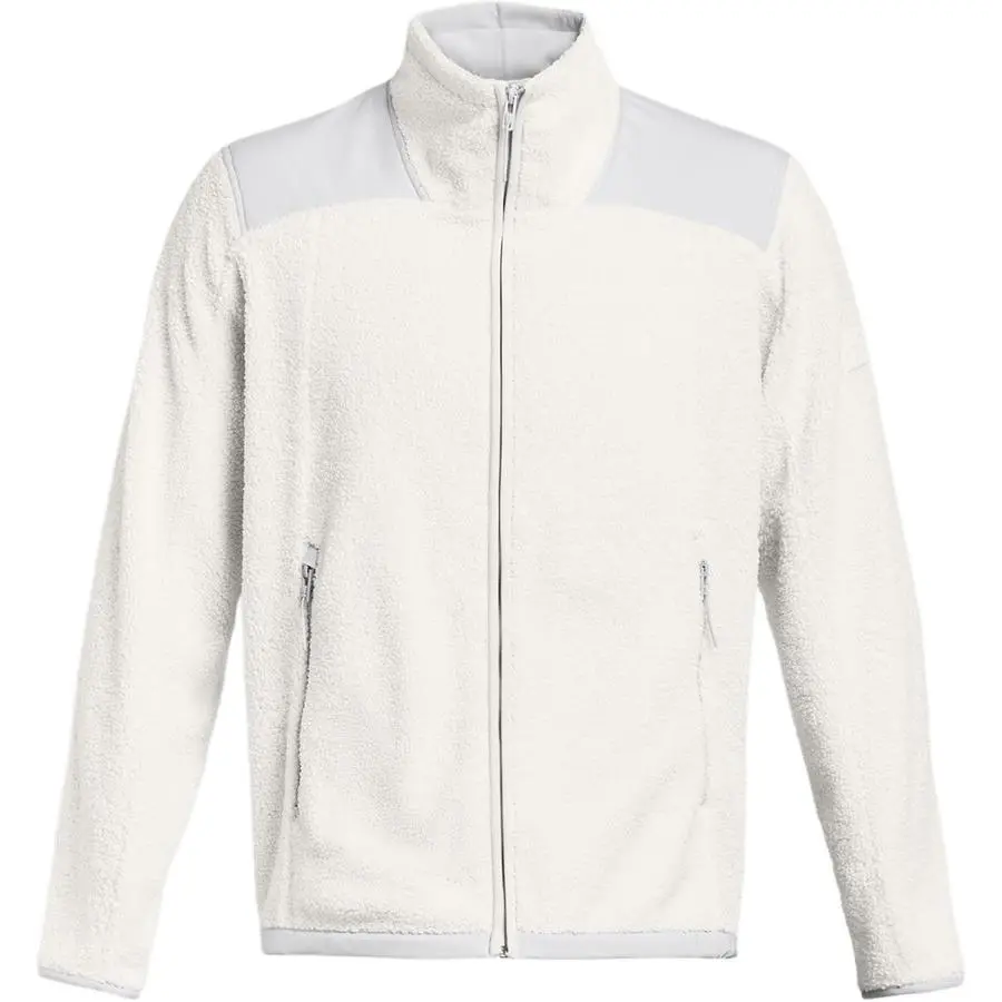 Under Armour Velvet Jackets Men's White Stand Collar Moderate Straight Fit